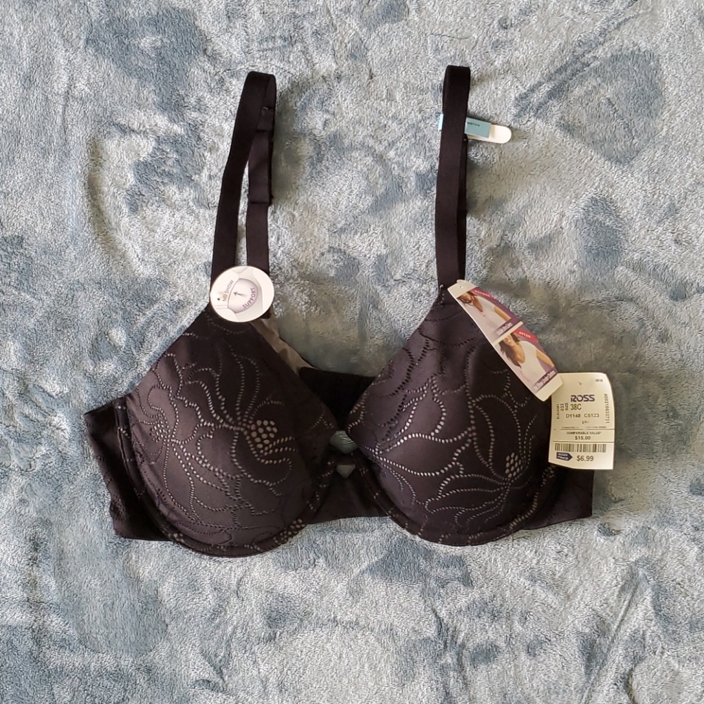 💫HANES 38C BLK NO SHOW BRA💫
